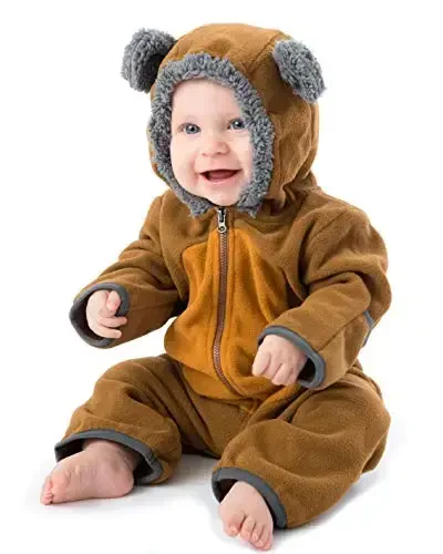 Cuddle Club Fleece Baby Bunting Bodysuit with Hood, Convertible Mittens & Booties, Car Seat Friendly, Soft & Warm, Easy Zip - CUDDLE
