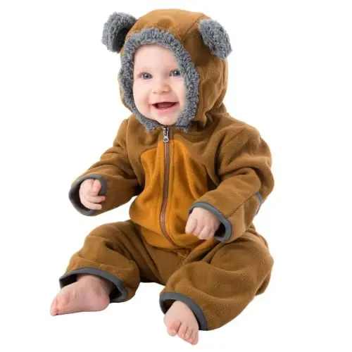 Cuddle Club Fleece Baby Bunting Bodysuit with Hood, Convertible Mittens & Booties, Car Seat Friendly, Soft & Warm, Easy Zip 