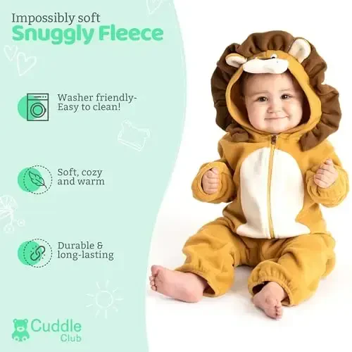 Cuddle Club Fleece Baby Bunting Bodysuit with Hood, Convertible Mittens & Booties, Car Seat Friendly, Soft & Warm, Easy Zip - 2