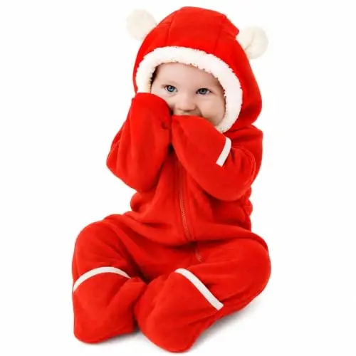 Cuddle Club Fleece Baby Bunting Bodysuit with Hood, Convertible Mittens & Booties, Car Seat Friendly, Soft & Warm, Easy Zip - 6