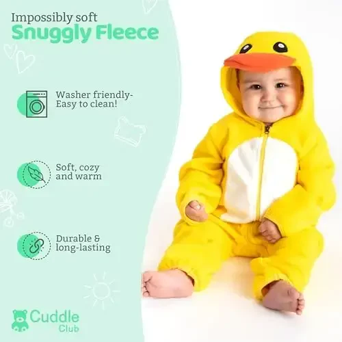 Cuddle Club Fleece Baby Bunting Bodysuit with Hood, Convertible Mittens & Booties, Car Seat Friendly, Soft & Warm, Easy Zip - 2