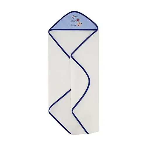 Cudlie Buttons & Stitches Baby Boy 3 Pack Rolled/Carded Hooded Towels in All Star Baby Print (GS71720),3 Count (Pack of 1) - 6