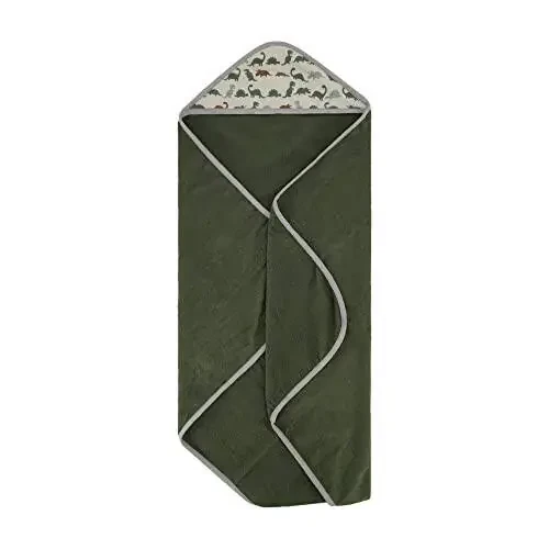 Cudlie Buttons & Stitches Baby Boy 3 Pack Rolled/Carded Hooded Towels in Dino Roar Print (GS71721) - 6