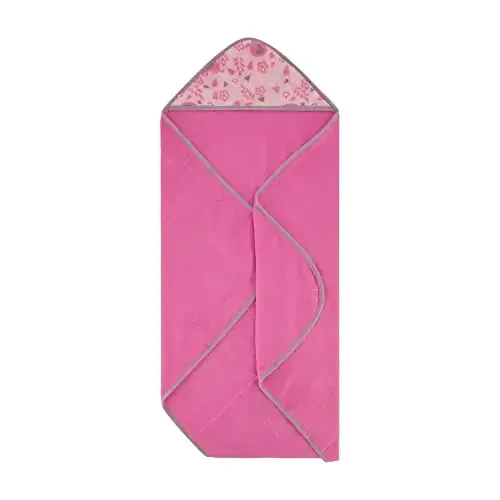 Cudlie Buttons & Stitches Baby Girl 3 Pack Rolled/Carded Hooded Towels in Blooming Elephant Print, GS71729 - 7