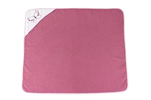 Cudlie Buttons & Stitches Baby Girl 3 Pack Rolled/Carded Hooded Towels in Butterfly Polka Print (GS71727) - 3