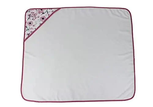 Cudlie Buttons & Stitches Baby Girl 3 Pack Rolled/Carded Hooded Towels in Crisp Blossom Print (GS71728) - 4