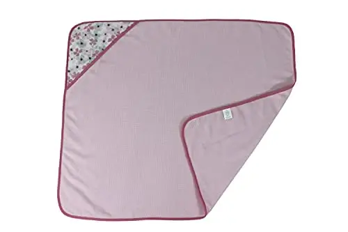 Cudlie Buttons & Stitches Baby Girl 3 Pack Rolled/Carded Hooded Towels in Crisp Blossom Print (GS71728) - 5