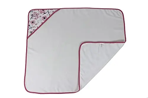 Cudlie Buttons & Stitches Baby Girl 3 Pack Rolled/Carded Hooded Towels in Crisp Blossom Print (GS71728) - 3