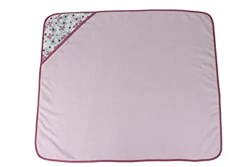 Cudlie Buttons & Stitches Baby Girl 3 Pack Rolled/Carded Hooded Towels in Crisp Blossom Print (GS71728) 