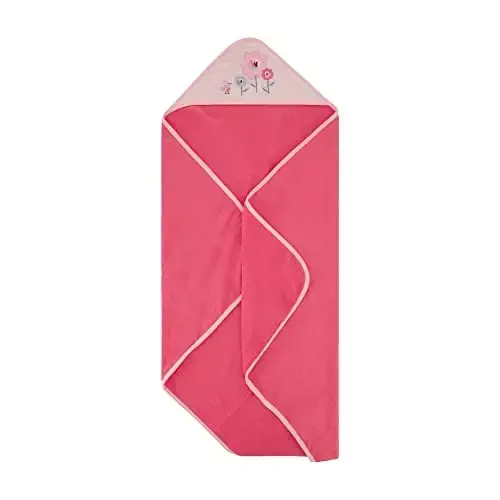 Cudlie Buttons & Stitches Baby Girl 6 Pack Rolled/Carded Hooded Towels in Blooms & Dots Print, GS71731 - 6