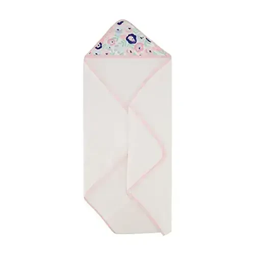Cudlie Buttons & Stitches Baby Girl 6 Pack Rolled/Carded Hooded Towels in Blooms & Dots Print, GS71731 - 7