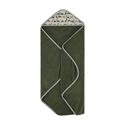 Cudlie Buttons & Stitches Baby Boy 3 Pack Rolled/Carded Hooded Towels in Dino Roar Print (GS71721) - 12