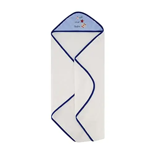 Cudlie Buttons & Stitches Baby Boy 3 Pack Rolled/Carded Hooded Towels in All Star Baby Print (GS71720),3 Count (Pack of 1) - 6