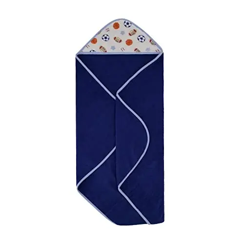 Cudlie Buttons & Stitches Baby Boy 3 Pack Rolled/Carded Hooded Towels in All Star Baby Print (GS71720),3 Count (Pack of 1) - 7