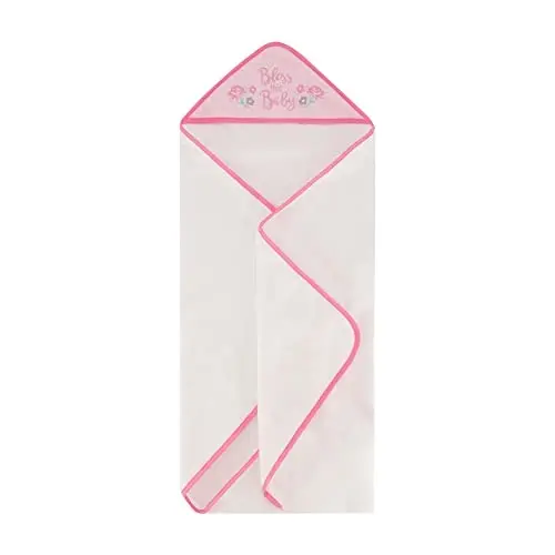 Cudlie Buttons & Stitches Baby Girl 3 Pack Rolled/Carded Hooded Towels in Bless This Baby Print, GS71730 - 4