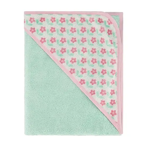 Cudlie Buttons & Stitches Baby Girl 3 Pack Rolled/Carded Hooded Towels in Bless This Baby Print, GS71730 - 7