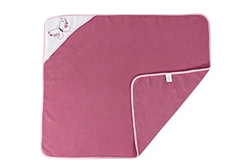 Cudlie Buttons & Stitches Baby Girl 3 Pack Rolled/Carded Hooded Towels in Butterfly Polka Print (GS71727) - 4