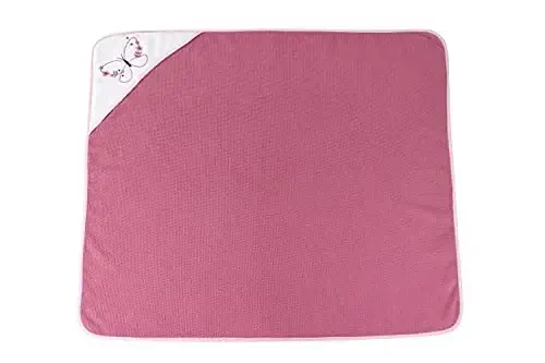 Cudlie Buttons & Stitches Baby Girl 3 Pack Rolled/Carded Hooded Towels in Butterfly Polka Print (GS71727) - 3