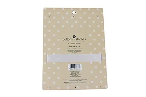 Cudlie Buttons & Stitches Baby Girl 3 Pack Rolled/Carded Hooded Towels in Butterfly Polka Print (GS71727) - 2