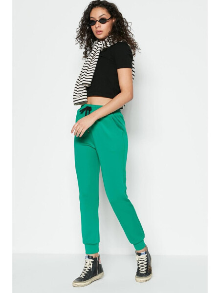 Cuffed Tracksuit Bottoms 803 Green - 6