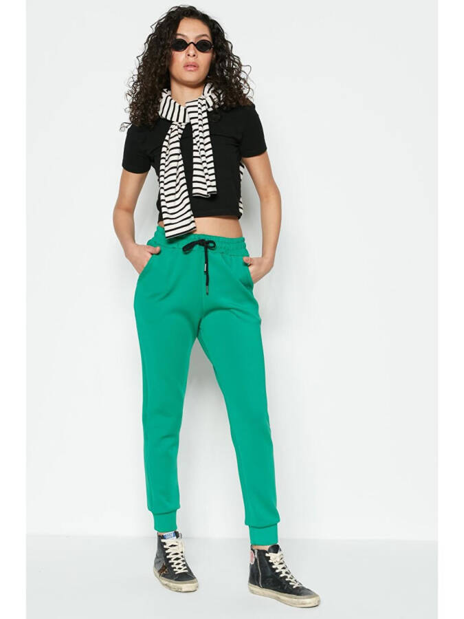 Cuffed Tracksuit Bottoms 803 Green - 7