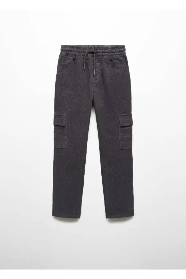 Cuffed Velvet Cargo Pants - 1