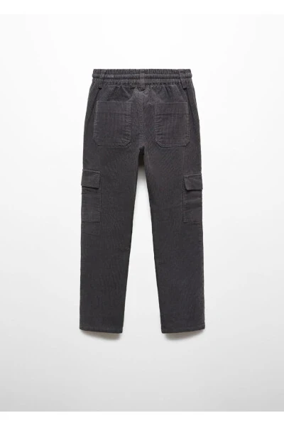 Cuffed Velvet Cargo Pants - MANGO KIDS (1)