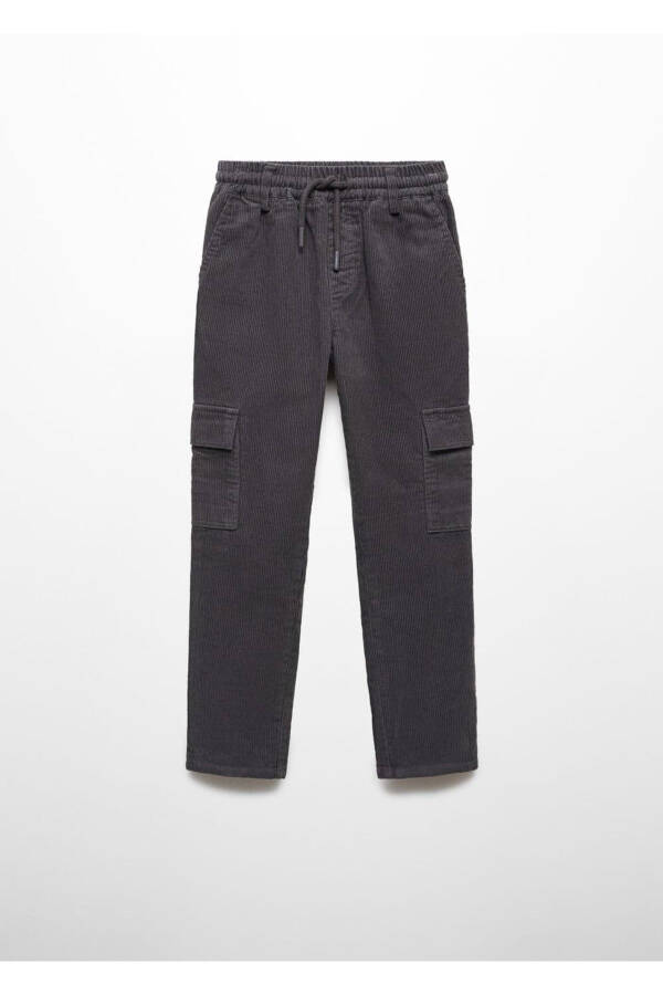 Cuffed Velvet Cargo Pants - 1