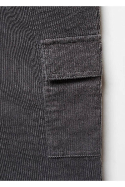 Cuffed Velvet Cargo Pants - 3