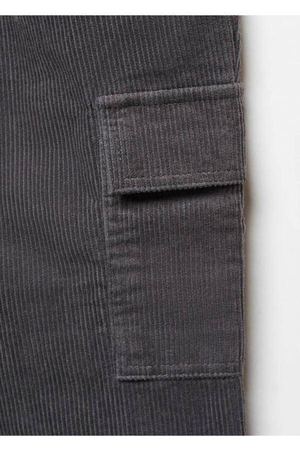 Cuffed Velvet Cargo Pants - 3