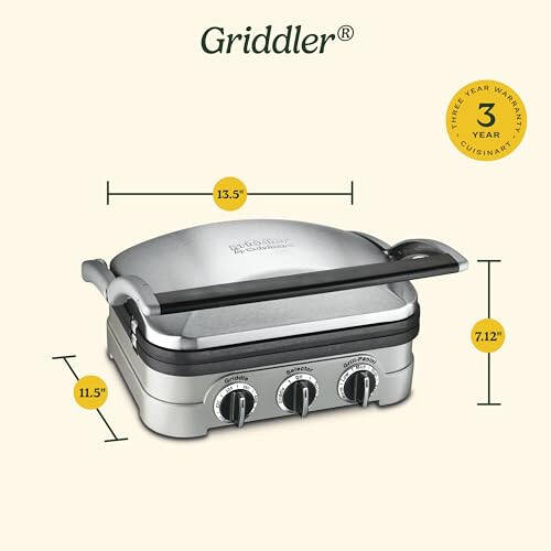 Cuisinart Panini Press, Stainless Steel Griddler, Sandwich Maker & More, 5-IN-1, GR-4NP1 - 6