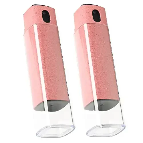 CUIUD Touchscreen Screen Cleaner Kit 2 Pcs, Phone, Tablet and Car Screen Cleaner, Two in One Spray and Microfiber Cloth(2 Pack Pink) 