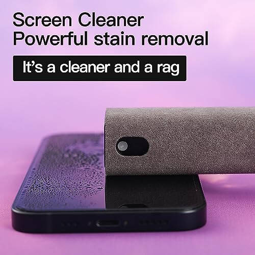 CUIUD Touchscreen Screen Cleaner Kit 2 Pcs, Phone, Tablet and Car Screen Cleaner, Two in One Spray and Microfiber Cloth(Grey&Pink) - 5