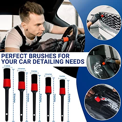 Cuoreca 31pcs Car Detailing Kit Interior and Exterior Cleaner, Car Cleaning Kit with Professional Car Detailing Brush Set, Car Wash Kit and Auto Detailing Kit. Reusable, Perfect for Cars and Bikes - Cuoreca (1)