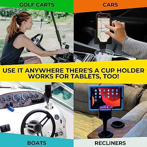 Cup Holder Phone Holder, Cup Holder Phone Mount, Phone Holders for Your Car and Truck, Cup Phone Holder for Car, Smartphones, iPhone 16, Google, Samsung, Cell Phone Car Mount, Car Accessories (Black) - 12