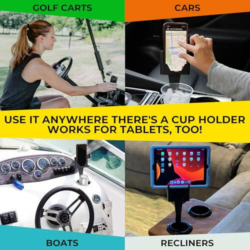 Cup Holder Phone Holder, Cup Holder Phone Mount, Phone Holders for Your Car and Truck, Cup Phone Holder for Car, Smartphones, iPhone 16, Google, Samsung, Cell Phone Car Mount, Car Accessories (Black) - 7