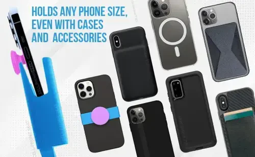 Cup Holder Phone Holder Mount for Car - Universal Adjustable Expander Cradle Hands-Free Driving - Compatible with All Smartphones Car Mount for iPhone Samsung Google Android Mobile Accessories Blue - 4