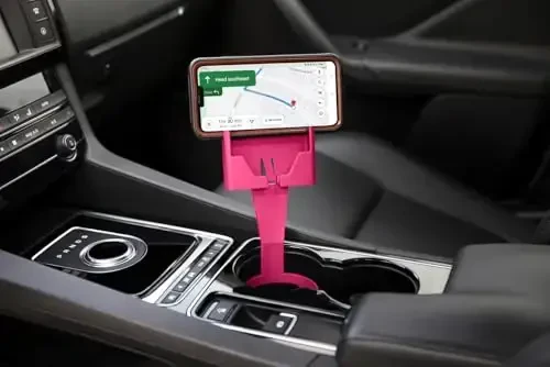 Cup Holder Phone Holder Mount for Car - Universal Adjustable Expander Cradle Hands-Free Driving - Compatible with All Smartphones Car Mount for iPhone Samsung Google Android Mobile Accessories Pink - 3