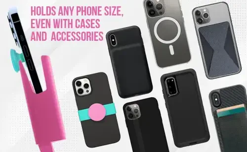 Cup Holder Phone Holder Mount for Car - Universal Adjustable Expander Cradle Hands-Free Driving - Compatible with All Smartphones Car Mount for iPhone Samsung Google Android Mobile Accessories Pink - 4