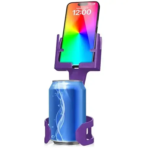 Cup Holder Phone Holder Mount for Car - Universal Adjustable Expander Cradle Hands-Free Driving - Compatible with All Smartphones Car Mount for iPhone Samsung Google Android Mobile Accessories Purple - 1