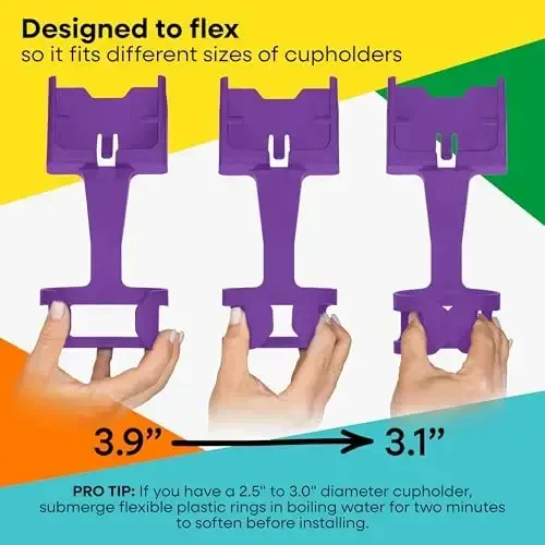 Cup Holder Phone Holder Mount for Car - Universal Adjustable Expander Cradle Hands-Free Driving - Compatible with All Smartphones Car Mount for iPhone Samsung Google Android Mobile Accessories Purple - 6