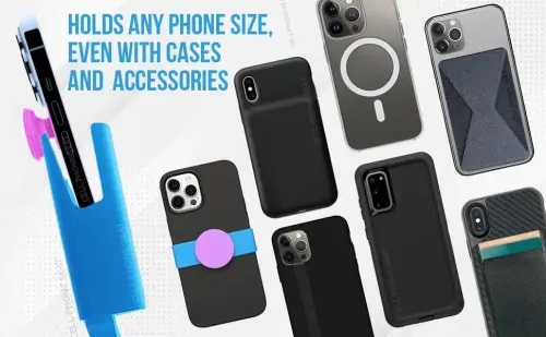 Cup Holder Telefon ushlagichi Avtomobil uchun - Universal sozlanishi kengaytirgich beshik Qo'lsiz haydash - Barcha smartfonlar bilan mos keladi iPhone Samsung Google Android mobil aksessuarlari uchun avtomobil ushlagichi Moviy - 4