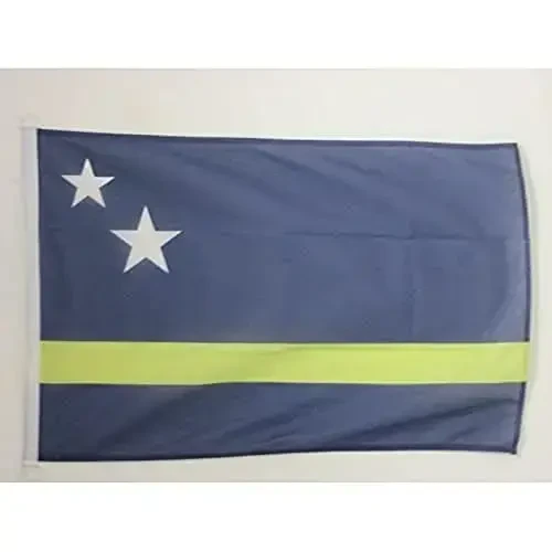 Curaçao NAUTICAL Flag 18'' x 12'' - Curaçaoan flags 30 x 45 cm. - Banner 12x18 in for boat - AZ FLAG 