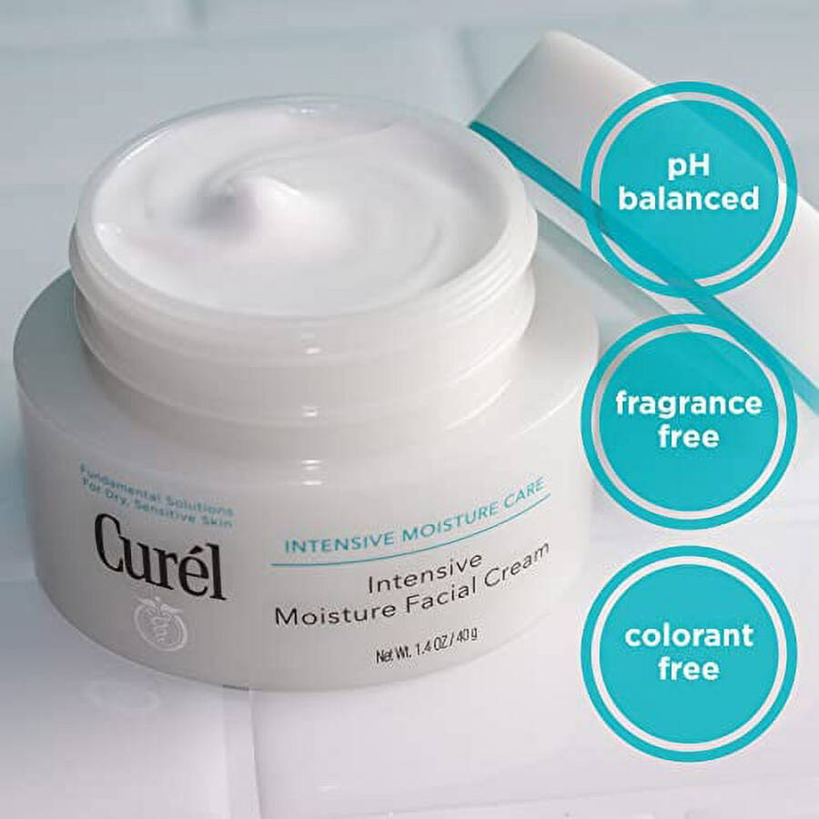 Curel Japanese Skin Care Intensive Face Moisturizer Cream, Face Lotion for Dry to Very Dry Sensitive Skin, For Women and Men, Anti-Aging Fragrance-Free Anti-Wrinkle Japanese Skin Care, 1.4 oz - 6