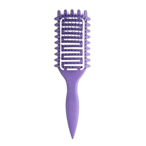 Curl Defining Brush, 2024 Jingalak Sochlar Cho'tkasi, Shakl Berish va Jingalaklarni Aniqlash uchun Havalandırılmış Soch Cho'tkasi, Ayollar va Erkaklar uchun Kamroq Tortish (Binafsha rang) - 1