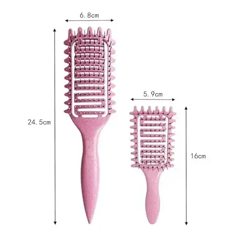 Curl Defining Brush,2024 Curly Hair Brush,Vented Hair Brush for Detangling, Shaping and Defining Curls For Women and Men Less Pulling (2Pcs Purple) - 6