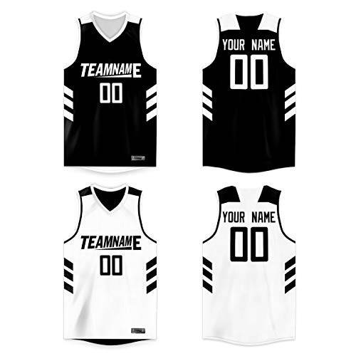 Custom Basketball Jersey Reversible Uniform Add Any Team Name Number Personalized Sports Vest for Men/Boys - 1