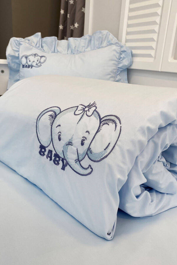 Custom Design Elephant Embroidered Baby Bedding Set - 2