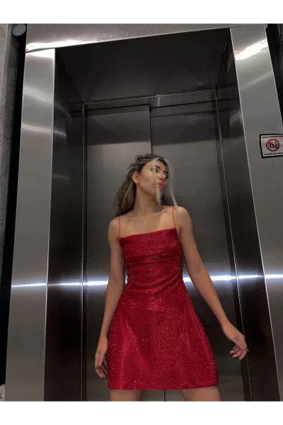 Custom Designed Glittery Red Mini Dress - Modazone (1)