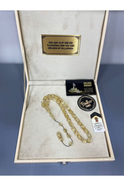 Custom Engraved, Custom Boxed 24K Gold Beaded Tasbeeh for Men with Gift Certificate and Personalized Name - 1